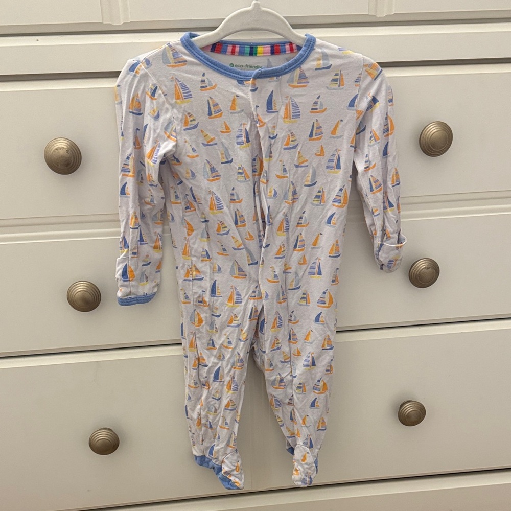 Magnetic Me Blue and Orange Sailboat Kids Footie